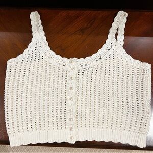 J Crew crochet button-up sweater tank